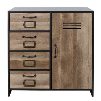 An Image of Black 4 Drawer Unit Black