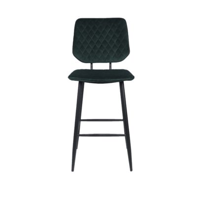 An Image of Austin Velvet Bar Stool Black