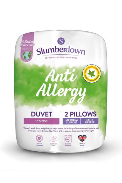 An Image of Anti Allergy 10.5 Tog All Year Round Duvet With 2 Pillows