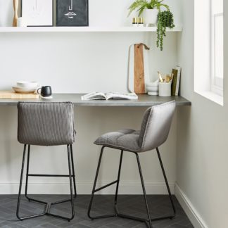 An Image of Logan Charcoal Cord Bar Stool Charcoal