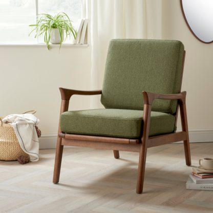 An Image of Elements Maddox Woolly Herringbone Chair Olive
