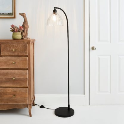 An Image of Churchgate Allexton Black Floor Lamp Black