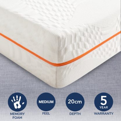 An Image of Comfortzone Memory Zoned Mattress White/Orange