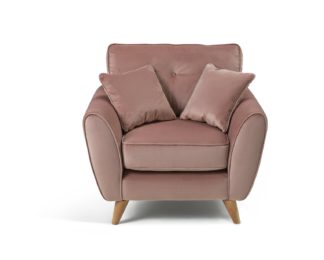 An Image of Habitat Isla Velvet Armchair - Pink