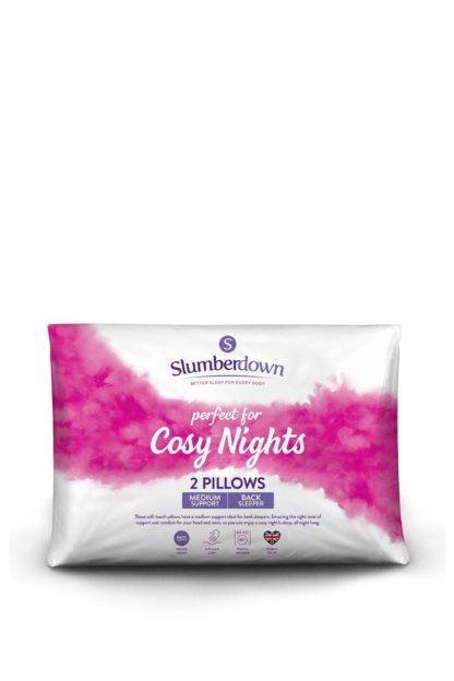 An Image of 2 Pack Cosy Nights Firm Support Pillows