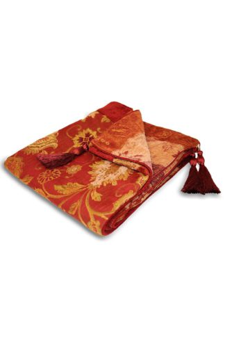 An Image of 'Zurich' Floral Jacquard Tassel Throw