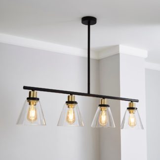 An Image of Warren 4 Light Glass Bar Fitting Black