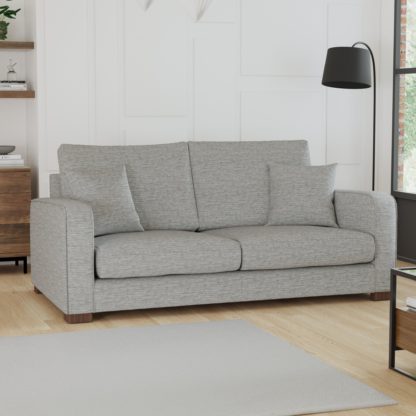 An Image of Carson Vivalife Stain-Resistant Fabric 3 Seater Sofa Brown