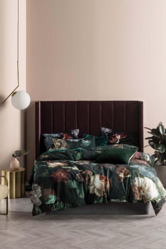 An Image of 'Winona' Dark Botanical Duvet Cover Set