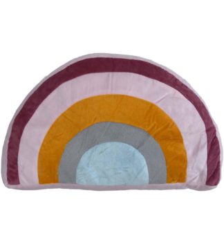 An Image of 'Rainbow' Faux-Velvet Novelty Cushion
