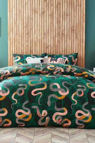 An Image of 'Serpentine' Tropical Duvet Cover Set
