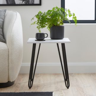 An Image of Bella Hairpin Leg Side Table White