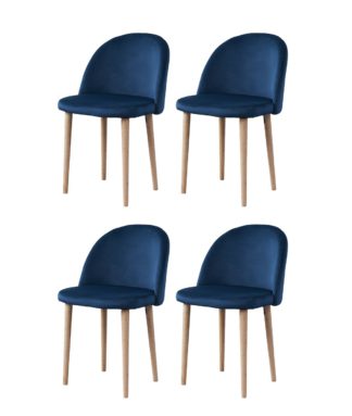 An Image of Habitat Imogen Fabric Dining Chairs - Navy