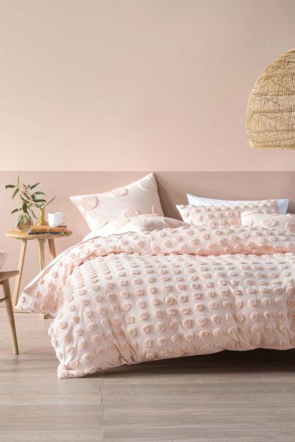 An Image of 'Haze' Tufted Polka Dot Duvet Cover Set