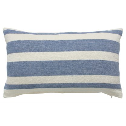 An Image of Chenille Cushion - Stripe Slate - 30x50cm