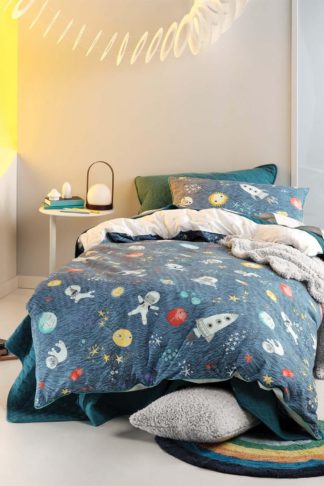 An Image of 'Space Race' Kids Duvet Cover Set