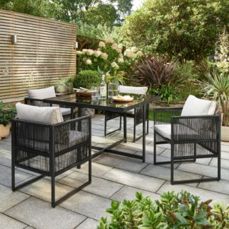 An Image of Kubic 4 Seater Dining Cube Set Black