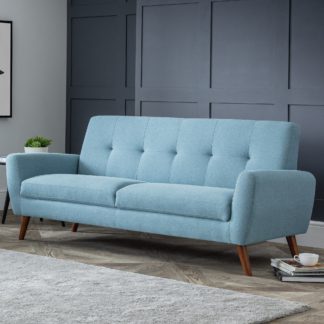 An Image of Monza Linen Compact 3 Seater Sofa Blue