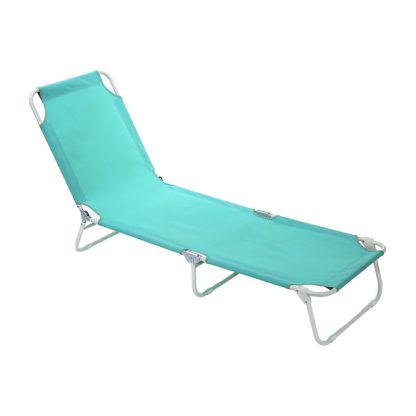 An Image of Homebase Bahari Folding Sunbed Lounger - Green