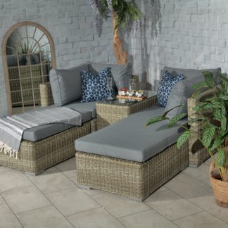 An Image of Wentworth 4 Seater Multi Setting Relaxer Set Beige