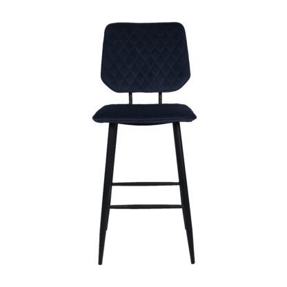 An Image of Austin Velvet Bar Stool Black