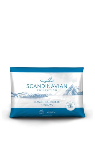 An Image of 4 Pack Scandinavian Hollowfibre Medium Support Pillows