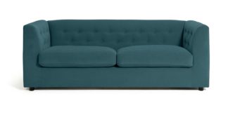 An Image of Habitat Nina 3 Seater Fabric Sofa Bed - Navy