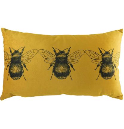 An Image of 'Gold Bee' Velvet Cushion