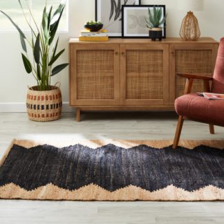 An Image of Dahari Jute and Cotton Rug Dahari Black