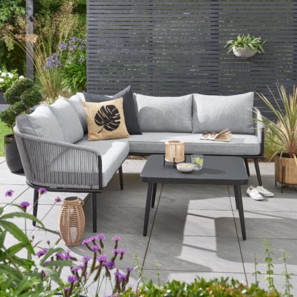 An Image of Crescent Corner Sofa Set Grey