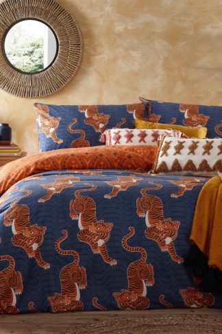 An Image of 'Tibetan Tiger' Global Tribal Duvet Cover Set