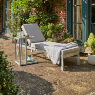 An Image of Ibiza Sun Lounger with Corner Table Cream