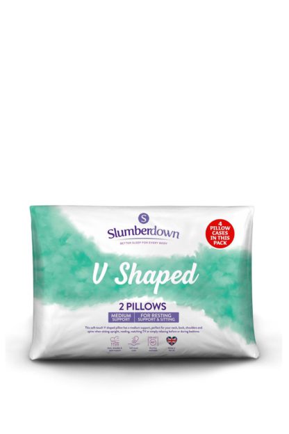 An Image of 2 Pack V Shape Medium Support Pillows