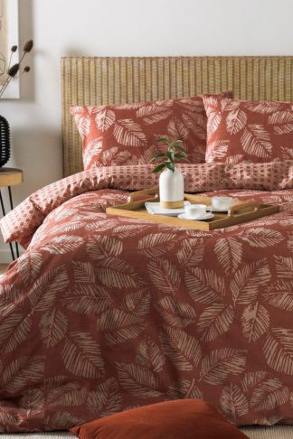 An Image of 'Japandi' Leaf Geometric Duvet Cover Set