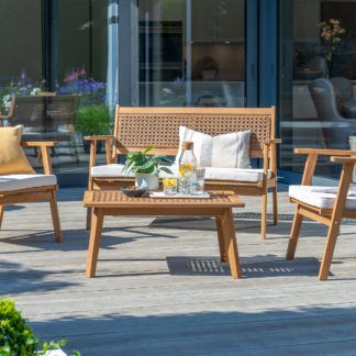 An Image of Brent Lounge Set with Cushions Brown