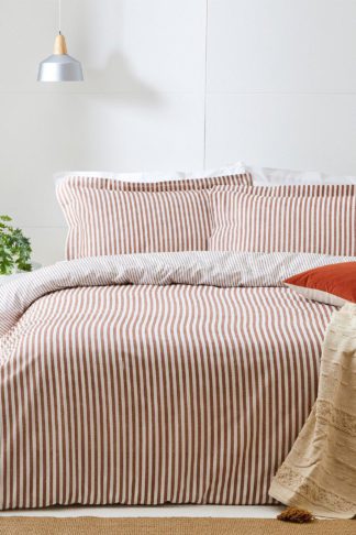 An Image of 'Hebden' Mélange Stripe Duvet Cover Set