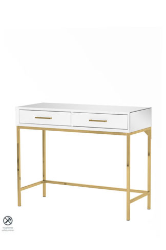 An Image of Trio White and Champagne Gold Console Table