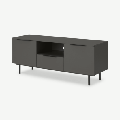 An Image of Damien Wide Media Unit, Grey & Black