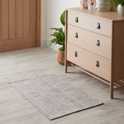 An Image of Adria Flat Weave Rug Grey Flat Weave