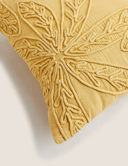 An Image of M&S Pure Cotton Floral Embroidered Cushion