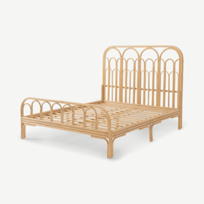 An Image of Nadja Double Bed, Natural Cane