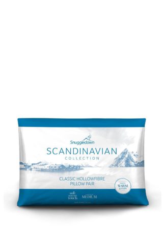An Image of 2 Pack Scandinavian Hollowfibre Medium Support Pillows