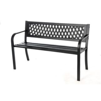 An Image of Metal Steel Bench in Black