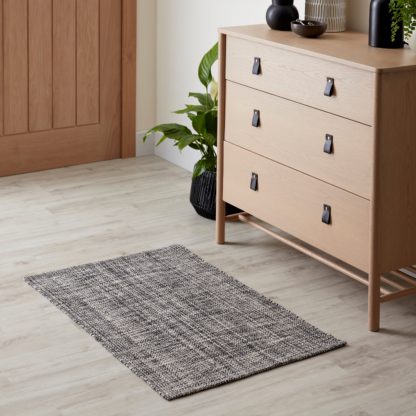 An Image of Adria Flat Weave Rug Grey Flat Weave