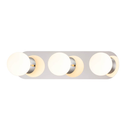 An Image of Iris 3 Light Chrome & Opal Wall Bar Bathroom Light - 3 x 5W