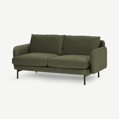 An Image of Miro Large 2 Seater Sofa, Pistachio Green Recycled Velvet