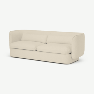 An Image of Maliri 3 Seater Sofa, White Boucle