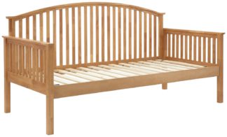 An Image of GFW Madrid Wooden Single Day Wooden Bed Frame - Oak