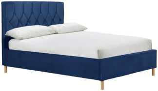 An Image of Birlea Loxley Small Double Ottoman Fabric Bed Frame - Blue
