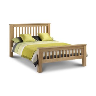 An Image of Amsterdam Oak Double Bed Frame Brown